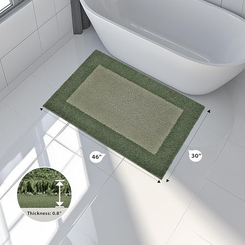 anllugs Bathroom Rugs 30" x 46", Non-Slip Extra Soft Absorbent Bath Rugs, Machine Washable Quick Dry Bath Mats for Bathroom Floor, Shower, Bathtub and Sink, Sage Green & Budding Green