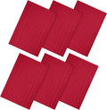 Ample Decor 100% Cotton Bath Mats 24 x 17 Inches, Quick Dry, 1350 GSM Banded Border Shower Bathroom Floor Mat, Not Bathroom Rug - Red, Pack of 6