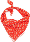 THE WORTHY DOG Classic Tie-On Dog Bandana – Soft Cotton Flannel Square Pet Bandana, Let it Snow Pattern, Red, Large