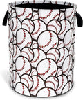 Baseball Laundry Basket Ball Sports Oxford Cloth Laundry Hamper With Handle Foldable Portable Clothes Storage Basket 18.9 X 16.5 In Storage Bag For Laundry Room/Bathroom/Bedroom/Dormitories