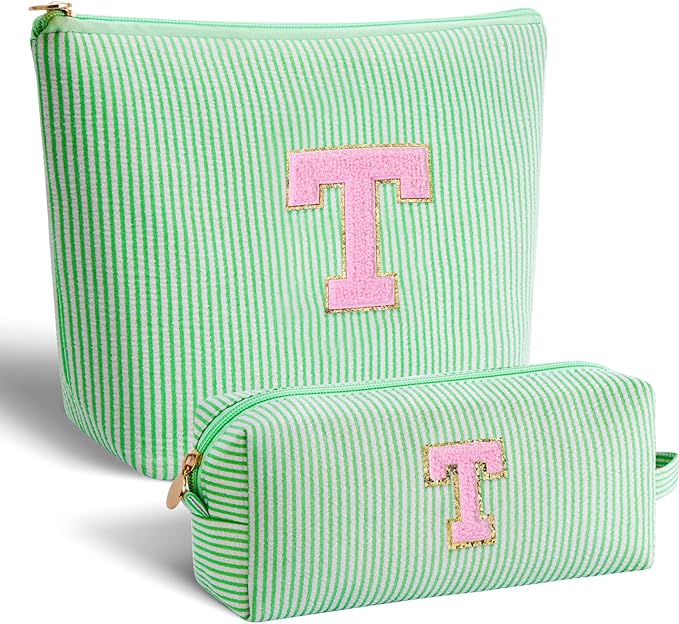 Btffitting Teacher Appreciation Gifts,Thank You Gifts from Students,Birthday Teacher Retirement Gifts for Women,Teachers Day Gift Ideas,Makeup Bag Set Cosmetic Bag - Green,T