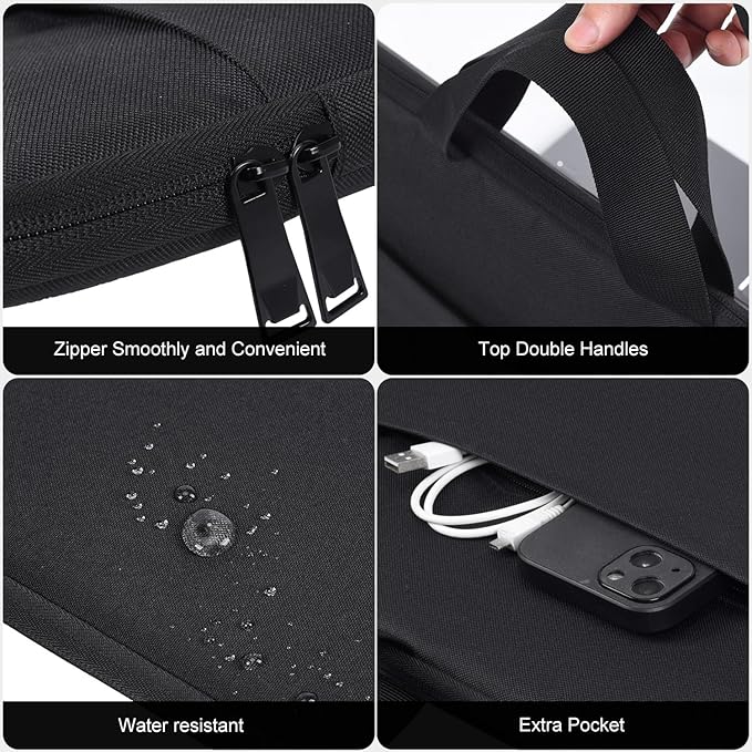 17 17.3 inch Laptop Sleeve Case for 2025 HP 17 inch Touchscreen Computer, HP Envy/Pavilion, Shockproof-Padded Notebook Travel Carrying Laptop Bag with Accessory Pockets, Black