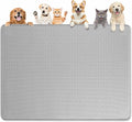 Bartuke Dog Food Mat, Extra Large 50" x 35" Silicone Pet Feeding Mat with Raised Edge Pet Placemat for Small, Medium, and Large Pets Non-Slip, Easy to Clean (Grey)