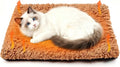 PatiencET Self Warming Cat Bed for Indoor Cats 14'' x 20'' - Cozy Fleece Heating Pad, Non-Electric Thermal Mat for Small Pets, Washable Soft Cushion for Winter Comfort and Warmth Khaki