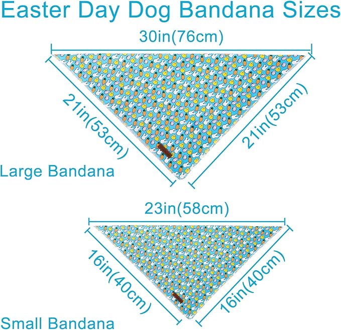 UP URARA PUP Easter Triangle Bid Scarf, Cotton Pet Kerchief for Girl Boy Dogs or Cats, Cute Carrot & Rabbit Dog Bandana, Comfortable Easter Dog Bandana