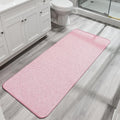 Bosap Bath Mat,Ultra Thin Bathroom Runner Rugs,Large Bath Mats for Bathroom,Quick Dry,Non-Slip,Machine Washable,Low Pile,Bath Rug,Shower Outside,Sink,Home Decor Accessories.Pink,1'9"x3'11"（21x47inch）