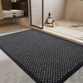 PADOOR-Bath Mat-Super Absorbent Chenille Bathroom Mats-Rubber Backed Bath Mats for Bathroom Non Slip, Easy Clean Bathroom Rugs Front of Bathtub,Shower Room,Sink-17×35, Darkgrey&Black