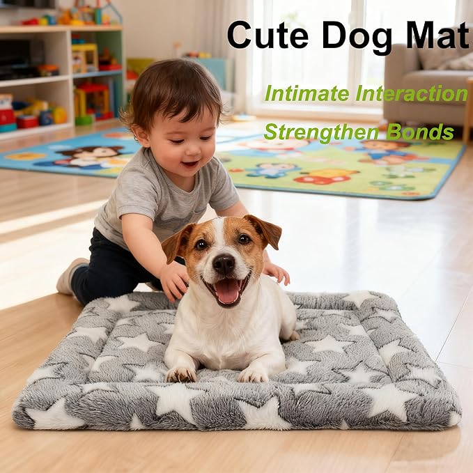 Dog Bed Mat 4 Pcs - Reversible Dog Crate Bed Mats, Soft & Breathable Kennel Pad, Durable Crate Bed for Medium Dogs & Cats