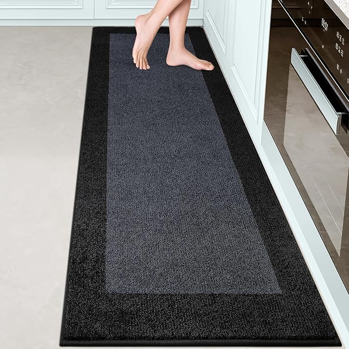 DOMUSTEX Machine Washable Kitchen Rug 24" x 84", Non Slip Kitchen Mat for Floor, Absorbent Entrance Runner Rug for Bedroom, Hallway, Bathroom, Door (Roll Packing)