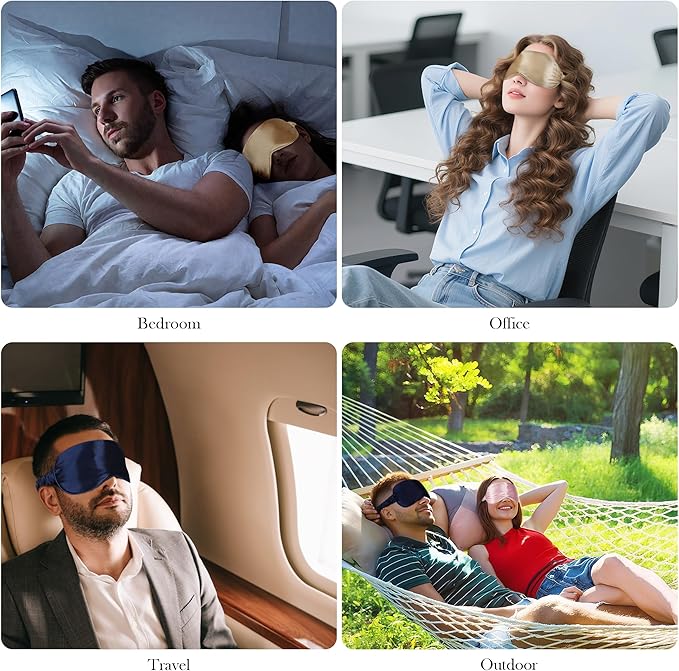 SilkDream 100% Mulberry Silk Sleep Mask Eye Mask for Sleeping 22 Momme Nature 6A Real Silk Gifts for Women&Men DarkGreen