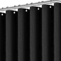 PANGSINNE Shower Curtain Black Waffle Textured, 256GSM Heavy Duty Weighted Fabric Shower Curtains, Hotel Quality Luxury Polyester Water Repellent Bathroom Curtain with 12 Hooks, 72Wx80H