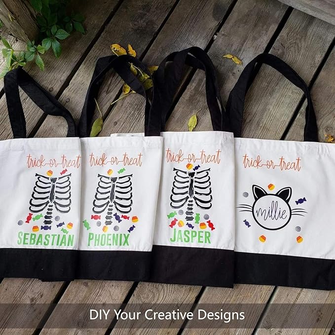 TOPDesign 24-Pack Super Strong Large 12oz Cotton Canvas Tote Bags, Reusable Grocery Shopping Cloth Bags, Fashionable Two-Tone Totes for Crafts, DIY Your Creative Designs