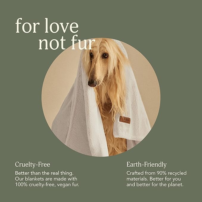 UnHide Lil’ Pet Marsh - Faux Fur Pet Blanket - Extra Soft, Lightweight, Durable Pet Blanket - Machine Washable - for Bed Cover, Couch Protection, and Crate Comfort - Greige, 34” x 44”