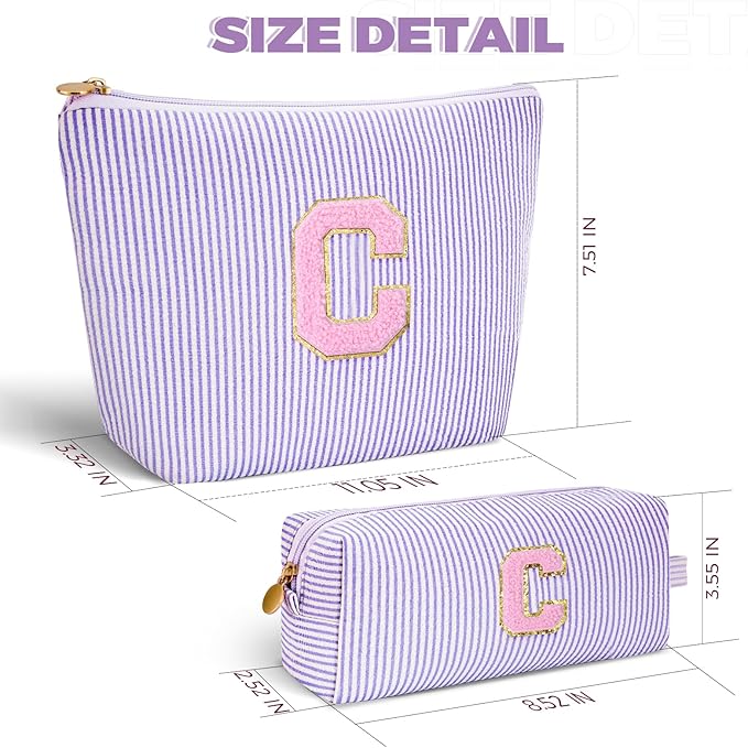 Btffitting Customized Mothers Day Gifts - Birthday Gift for Mom,Gifts From Daughter,Mother in Law Gifts,Mama Gift Idea,Makeup Bag Set Cosmetic Bag - Lavender,C
