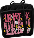 Mahjong Gifts Pot Holders for Kitchen，Mahjong Gifts for Women，Funny Oven Mitts,Cute Pot Holders,Funny Kitchen Decor,Potholder(Color-04)