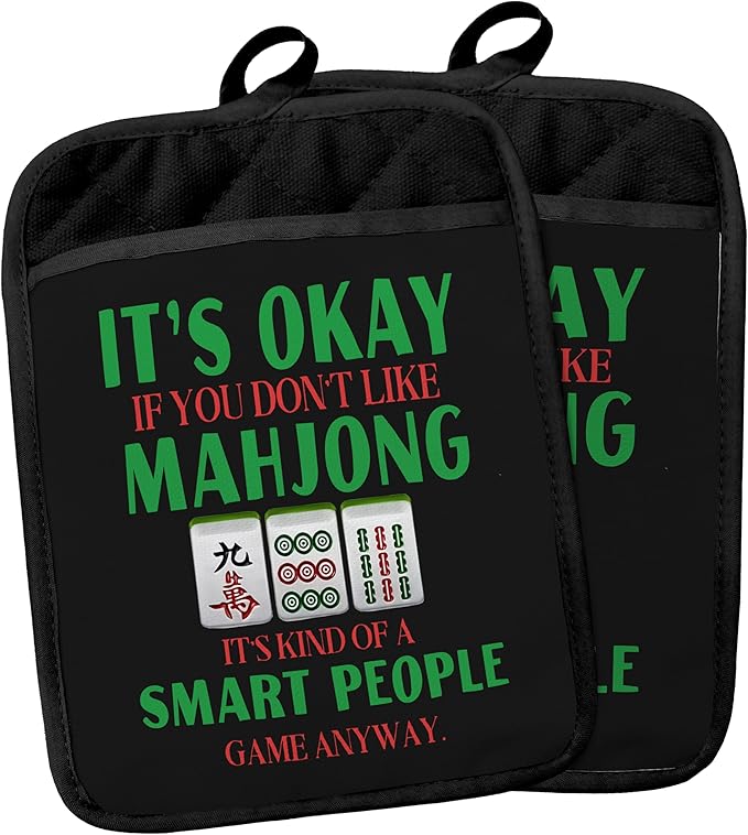 Mahjong Gifts Pot Holders for Kitchen，Mahjong Gifts for Women，Funny Oven Mitts,Cute Pot Holders,Funny Kitchen Decor,Potholder(Color-02)