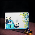BYCeKe Cute Panda Print Case for MacBook Air 13 inch 2022-2025 M4 A3240 M3 A3113 M2 A2681,for Mac Air13 M4 Sturdy Pattern Plastic Clear Hard Shell&Keyboard Cover for MacBook Air13.6 Case,Cute Panda