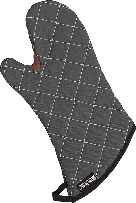 San Jamar 800FG13-BK BestGuard Commercial Heat Protection Up to 450° F Oven Mitts (Pair), 13" Length, Black