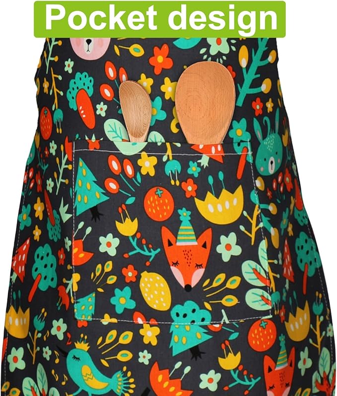 Jennice House Kids Aprons, Cotton Children Aprons with Adjustable Neck Strap Child Chef Aprons