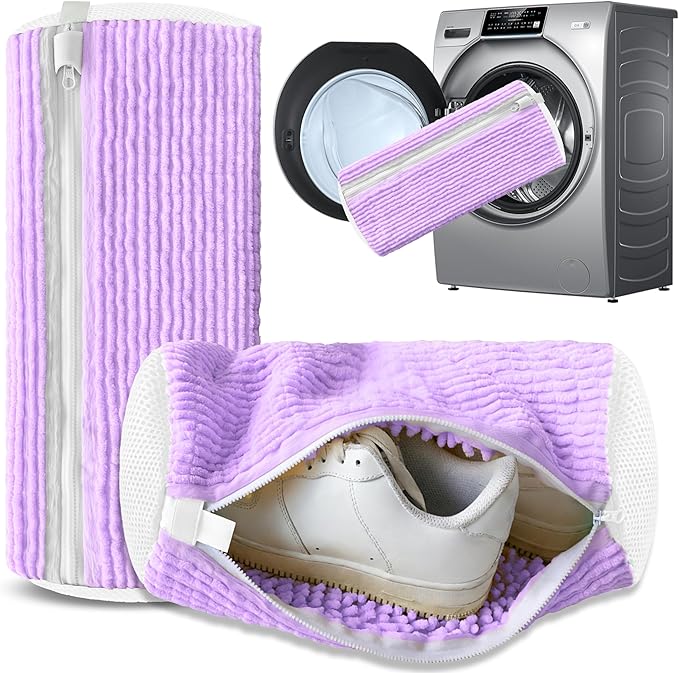 Xinambyh 2Pcs Reusable Shoe Washing Machine Bag for Washer and Dryer:Free Up Hands, Prevent Deformation,shoe bag with Zipper Protection Design, Use for all Shoes,Sports Shoes