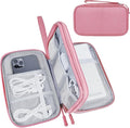 Lcsmaokin Electronics Travel Organizer,Portable Waterproof Electronic Travel Storage Bag for Small Charging Cord Storage,Charger,Small Electronics,SD Card etc,for Travel,Business - Pink