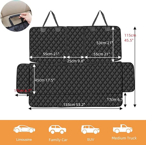 ANOSOSPECIAL Dog Car Seat Cover for Back Seat Cover for Kids ISOFIX Car Seat Protector for Dogs Nonslip Water Proof Universal Fit Dog Car Seat Cover for Truck SUV(Large,Black)
