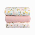 Muslin Swaddle Blankets Baby Blanket Set, 3 Pack 47"x47" Breathable Swaddles for Newborns, Soft Baby Swaddle Blanket for Girls, Muslin Blankets and Swaddles for Babies, Nursery Gift Set Pink Floral