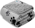 PetAmi Waterproof Dog & Cat Blanket, Pee Proof for Couch, Reversible, Soft Fleece, Washable, 24x32 Paw Gray