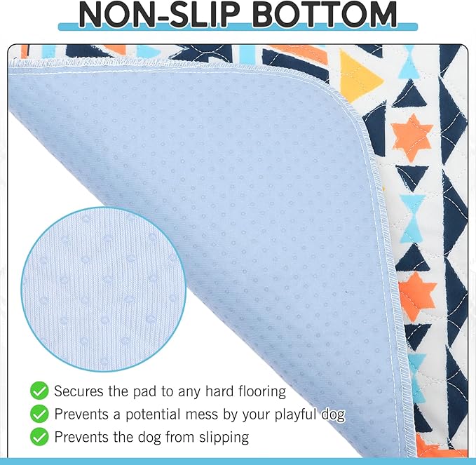 ESGPET Washable Pee Pads for Dogs-34”x36” 2PCS, Whelping Pad for Puppy Training, Playpen Crate Bed Floor Protector, Reusable Dog Potty Pads Non-Slip, Super Absorbent & Odor Controlling, Cream Stylish