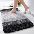 Arotive Microfiber Bathroom Rugs, Shaggy Soft and Absorbent Bath Rug, Non-Slip, Thick Plush Machine Washable Dry Bath Mats for Bathroom, Tub and Shower, 30x17, Black, Rectangular