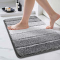 COSY HOMEER Bathroom Rugs 24"x17", Ultra Soft Absorbent Bath Mat with Non-Slip TPR Backing, Machine Washable Shaggy Rug for Bathroom Floor, Grey