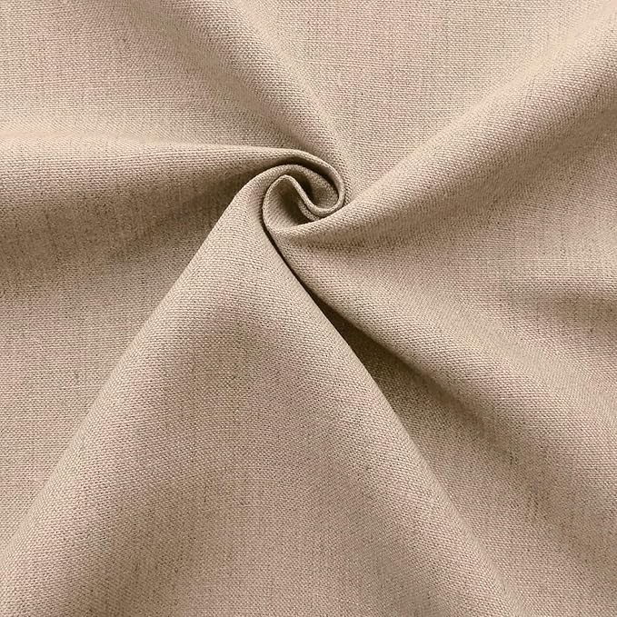 Barcelonetta | Linen Fabric | Natural Linen Cloth | Embroidery, Sewing | Soft, Breathable | 55" Wide | 70% Linen, 30% Rayon | Hemp, Jute, Needlework, Lining (Khaki, 5 Yard)