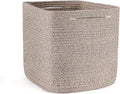 Storage Cubes 11 Inch Storage Baskets for Shelves, Cotton Rope Woven Baskets for Organizing, Cube Storage Square Bins for Toy, Playroom Decor, Classroom, Closet, Brown, 1pack