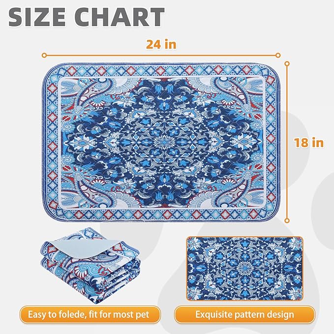 KOOLTAIL Washable Pee Pads for Dogs, 2 Pack Super Absorbent Reusable Puppy Training Pads Waterproof, Nonslip and Leak-Proof Dog Pee Pads, Large Pet Mats Whelping Pads for Floor, Crate, Couch 36"x41"