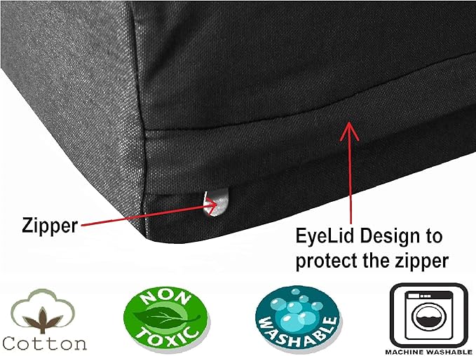 Dogbed4less XXL Heavy Duty Orthopedic Gel Memory Foam Pet Bed with Waterproof Internal Case + 2 Washable Canvas External Cover for Big Dog Fit 54"X37" Crate