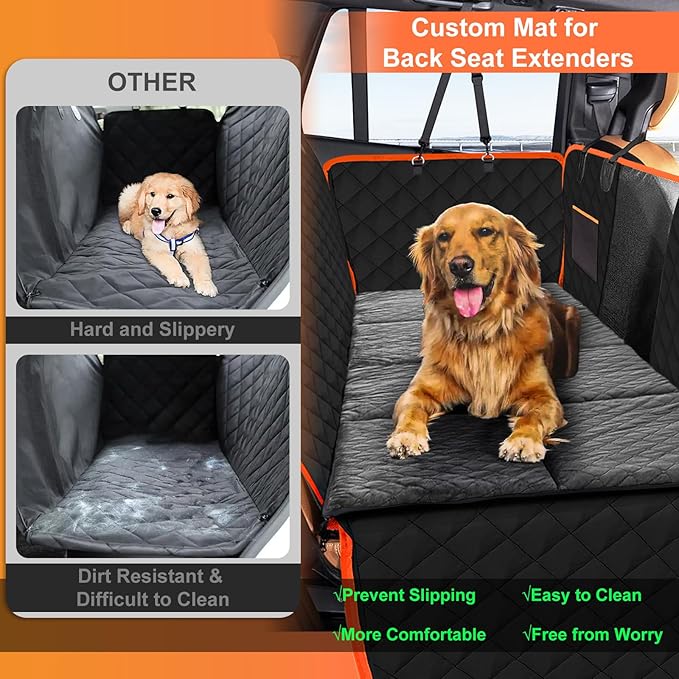 XUYEDOGLSH Car Backseat Dog Mat, Comfortable Non-Slip Cushion Suitable for Travel Dog Bed and Pet Home Sofa Blanket, Custom Mat for Car Backseat Extender and Seat Cover (Gray 51.2 x 23.6in)