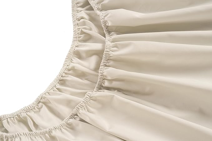 LANE LINEN Full Size Bed Sheets – 450 Thread Count 100% Cotton Sheets, Naturally Cooling & Fade-Resistant, 15” Deep Pocket Fully Elasticized Fitted Sheet, Luxury Hotel Sheets & Pillowcases, Ivory