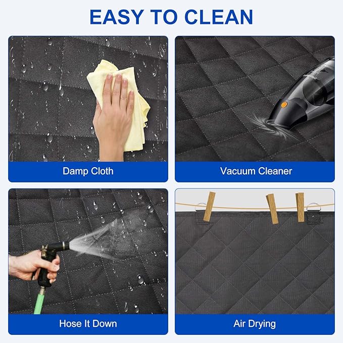 EasyHaWei Dog Car Seat Cover for Back Seat Bench Cover, Compatible for Armrest 100% Waterproof & Nonslip Backseat Protector for Pet （XL）