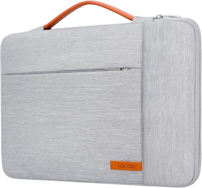 Lacdo 360° Protective Laptop Sleeve Case for 14 inch New MacBook Pro M5/M4/M3/M2/M1 Chips Pro Max A3434 A3112 A3401 A3185 A2918 A2992 2025-2021 | 13.8" Surface Laptop 7th Copilot+PC Computer Bag, Gray