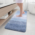 Arotive Microfiber Bathroom Rugs, Shaggy Soft and Absorbent Bath Rug, Non-Slip, Thick Plush Machine Washable Dry Bath Mats for Bathroom, Tub and Shower, 59x17, Light Blue, Rectangular