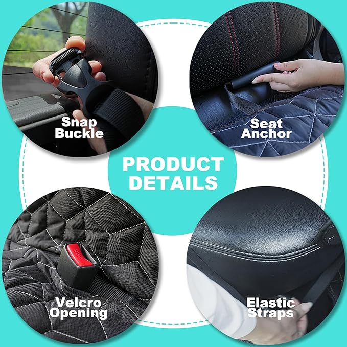 Meginc Dog Car Seat Covers for Back Seat, Waterproof Back Seat Covers for Ford Explorer/Subaru Outback/Honda Pilot, Heavy Duty Non Slip Back Seat Cover for Dogs in Car, Easy Clean Car Seat Protector