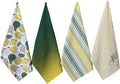 ACCENTHOME Kitchen Towels Set of 4 Super Absorbent Durable Towels Perfect for Kitchen Mess & Drying Dishes 50x70 cm Stripe & Check Pattern Pineapple Slices Print