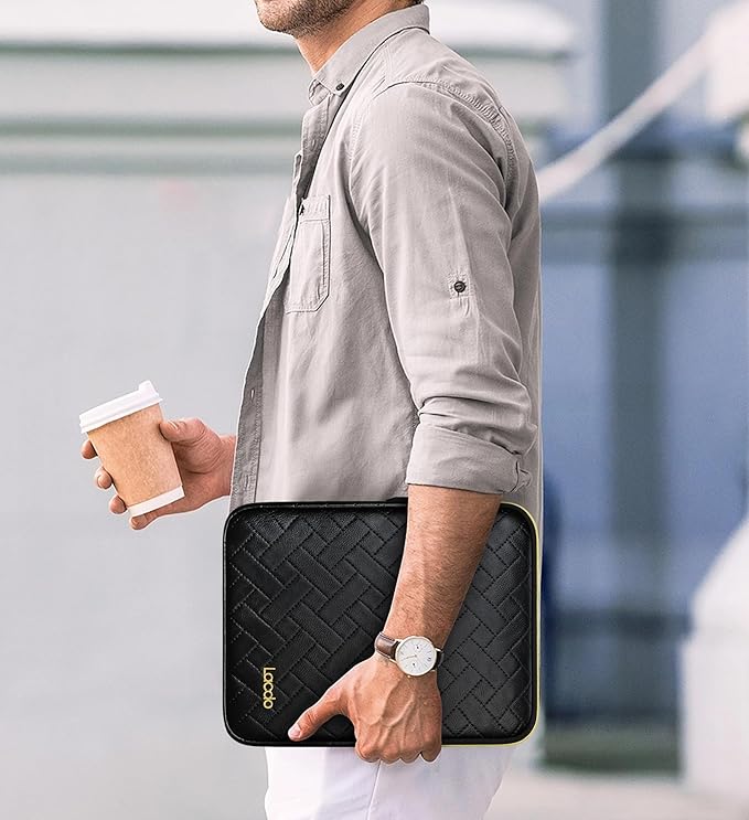 Lacdo Tablet Sleeve Case for 11 inch iPad A16 / 11 Inch iPad Pro M5 M4 / 11 inch iPad Air M3 M2 / 10.9" iPad / 10.2" iPad /10.9" ipad Air, Samsung Galaxy Tab A9+ Bag, Fit Magic Keyboard, Elegant Black