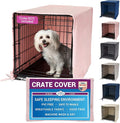 Pet Dreams Dog Crate Cover - Breathable Fabric Kennel Topper for Single-Door Crates, Fits iCrate Dog Cages 18, 24, 30, 36, 42, 48 Inches (Pink, Small, 24")