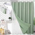 LaCyan 3 in 1 Waterproof Waffle Weave Shower Curtain and Clear Liner Set with 12 Stainless Steel Hooks Double Sided for Bathroom 72 Inches Heavy Duty Polyester Fabric Shower Curtains 72x72