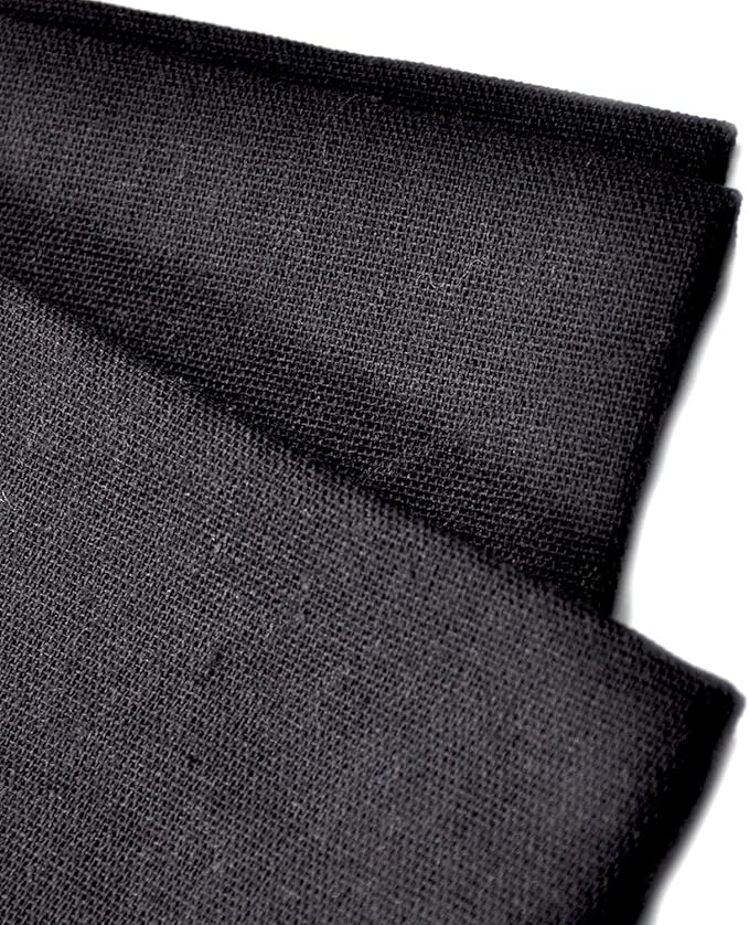 Linen Pre-Cut Qilting Fabric by The Yard Entelare(Black,1yd)