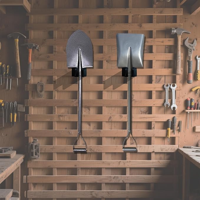 JLDGMXCDZ Wall Mounted Tool Rack, Heavy Duty Tool Rack for Heavy Tools Such as Shovels,Snow Shovel And Rakes, With Metal Screws and Anchors