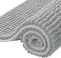 SUBRTEX Bathroom Rugs, 24" x 36" Chenille Bath Rug Soft Short Plush Bath Mat Soft Shower Mat Water Absorbent Shower Mat Quick Dry Machine Washable, Light Gray