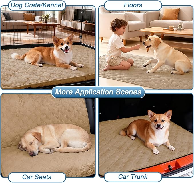hyha Waterproof Dog Blanket, Reversible Pet Bed Blanket, Soft Sofa Couch Cover for Dogs Washable, Waterproof Pet Couch Covers for Sofa Puppy Cats Furniture Protector(82"x82", Camel/Beige)