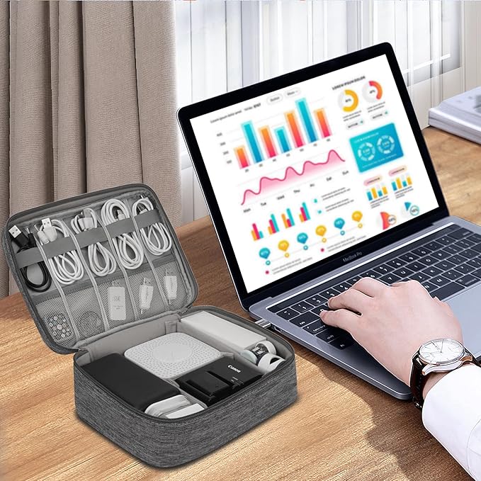 XINGXINRONG Electronic Organizer Travel Universal Cable Organizer Electronics Accessories Bag for Cable, Charger, Phone, USB, SD Card,1Pack